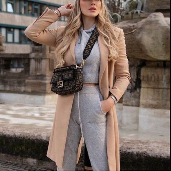 None Jackets & Blazers - Tan Coat women jacket oversized trench faux suede jacket